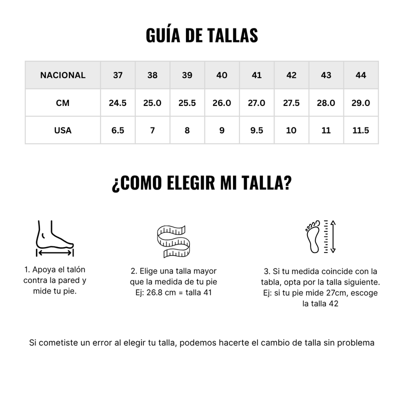 Guía de tallas